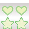 Peekaboos Glow in the Dark Hearts & Stars - Green 2 Pairs