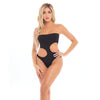 Pink Lipstick Fatale Cutout Bodysuit Black O/S