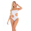 Pink Lipstick Fatale Cutout Bodysuit White O/S