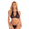 Pink Lipstick The Real Me Bralette & Thong Black O/S
