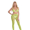 Pink Lipstick All About Leaf Bra & Leggings Green O/S