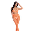 Pink Lipstick All About Leaf Bra & Leggings Orange O/S