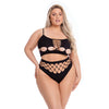 Pink Lipstick Neon Dreams Bra & High Waist Thong Black QN