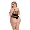 Pink Lipstick Neon Dreams Bra & High Waist Thong Black QN