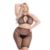 Pink Lipstick Sunset Glow Halter Bra & Bike Short Black QN