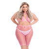 Pink Lipstick Sunset Glow Halter Bra & Bike Short Pink QN