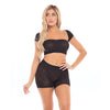 Pink Lipstick On Your Mind Bandeau w/Shoulders & Short Black O/S