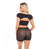 Pink Lipstick On Your Mind Bandeau w/Shoulders & Short Black O/S
