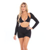 Pink Lipstick Knock Out 2 pc Play Suit Black O/S