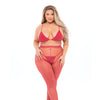 Pink Lipstick Tall Order Bra Top & Leggings Red QN