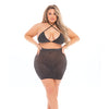 Pink Lipstick Black Cherry Strap Halter Bra & Skirt (Fits up to 3X) Black QN