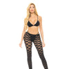 Pink Lipstick Checkered Up Bra & Leggings Black O/S