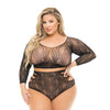 Pink Lipstick Back Me Up Top & High Waist Panty Black QN