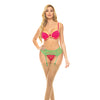 Pink Lipstick Come to Me Bra, Garter Belt & G-String Neon M/L