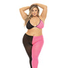 Pink Lipstick Block You Out Bra & Legging Black/Pink QN