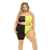 Pink Lipstick Block You Out Bandeau & Bottom Black/Yellow QN