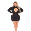 Pink Lipstick Devilish Backless Dress Black QN