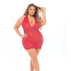Pink Lipstick Love Bite Plunge Halter Dress (Fits up to 3x) Red QN