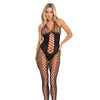 Pink Lipstick Sister of Mercy Bodystocking Black O/S