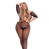 Pink Lipstick Amplify Crotchless Bodystocking Black QN