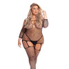 Pink Lipstick In My Head Net Bodystocking Black QN