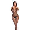 Pink Lipstick In My Head Net Bodystocking Black O/S