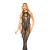 Pink Lipstick Love Me Harder Bodystocking Black O/S