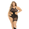 Pink Lipstick Show You How Cut Out Bodystocking Black QN