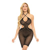 Pink Lipstick Fill Me In Bodystocking Black O/S