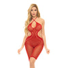 Pink Lipstick Fill Me In Bodystocking Red O/S