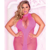 Pink Lipstick Inter-Net High Neck Dress Pink Fits up to 2X