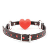 Plesur Heart Ball Gag w/Red Hearts - Black
