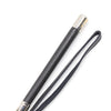 Plesur 21" Wide Tip Leather Crop - Black