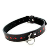Plesur PVC Collar w/Hearts - Black/Red