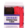 Plesur Cotton Shibari Bondage Rope 2 Pack - Black/Red
