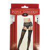 Silicone Lace Top Thigh High Black O/S