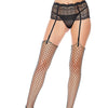 Unfinished Diamond Net Thigh High Black O/S