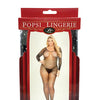 Rhinestone Fishnet Full Sleeved Bodystocking Black QN