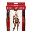 Rhinestone Fishnet Full Sleeved Bodystocking Black O/S