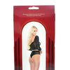 Rhinestone Crop top w/High Waist Panty Black O/S