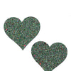 Glow in the Dark Glitter Heart Pasties - O/S