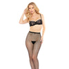 Fishnet Pantyhose w/Rhinestones Black O/S
