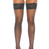 Rhinestone Thigh High w/Silicone Black O/S