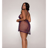Lace & Sheer Skirted Teddy Eggplant QN