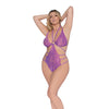 Simply Sexy Strappy Stretch Lace Teddy w/Tie Back Closure Iris QN