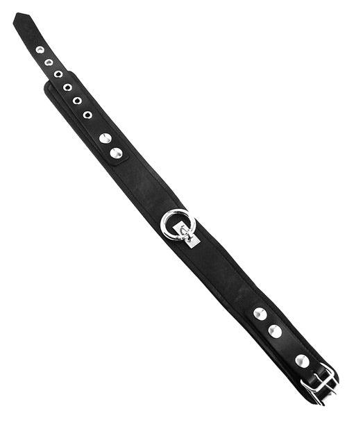 Rouge Plain Leather Collar - Black