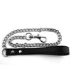 Rouge Leather Handle Lead Leash - Black