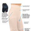 Rago Shapewear Long Leg Shaper w/Gripper Stretch Lace Bottom - Beige