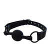 Rouge Leather Ball Gag - Black with Black