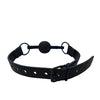Rouge Leather Ball Gag - Black with Black